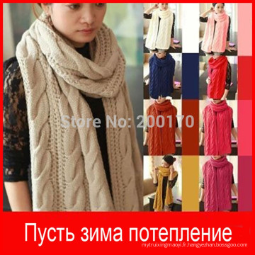 Perte! Hiver foulard mâle femme mohair chaud écharpe en crochet tricoté solide écharpe hiver